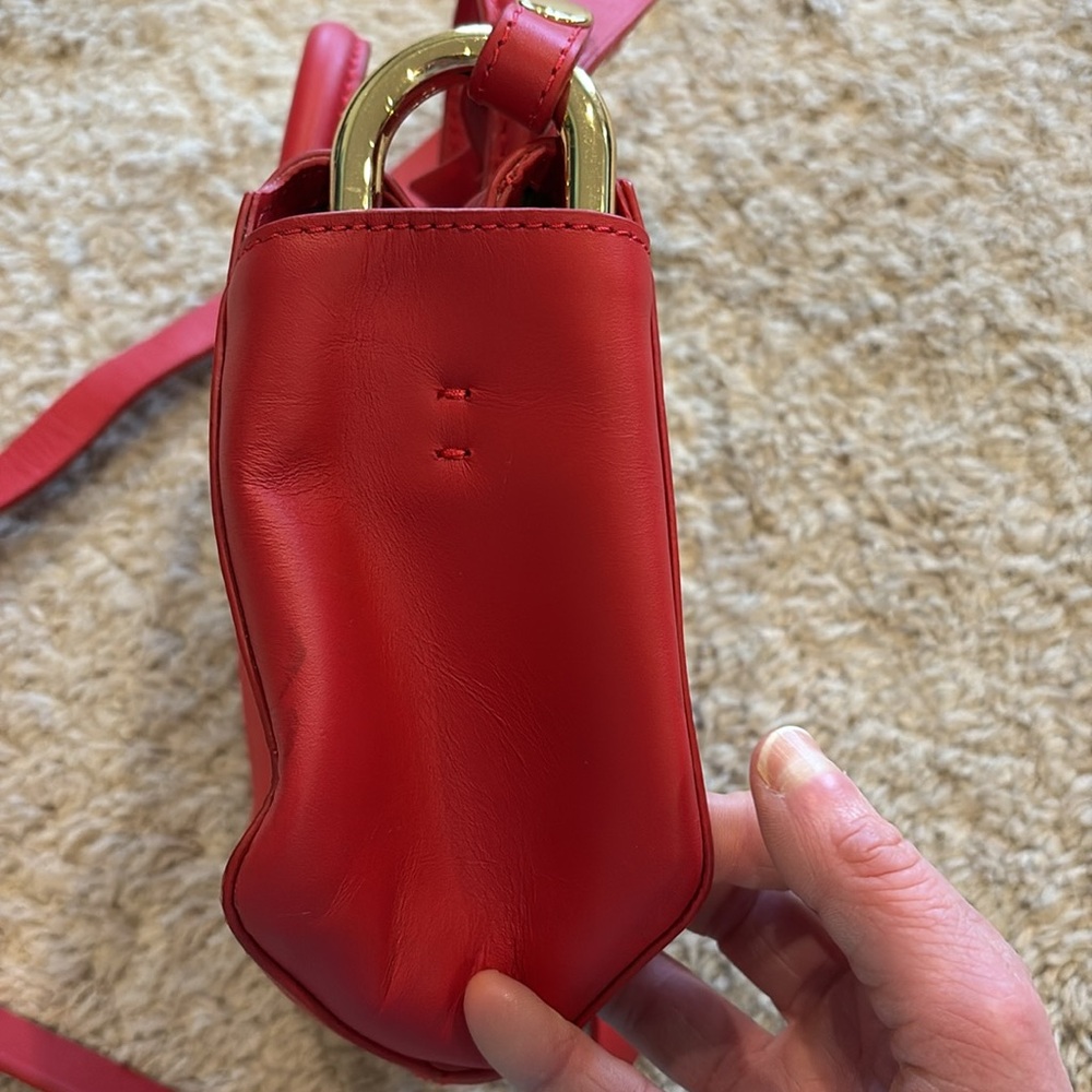 J. Crew Mini Red Leather Handbag - Picture 6 of 9